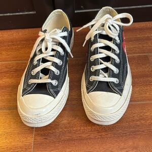 Converse Women's Black Canvas Sneakers with White Accents